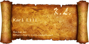 Karl Lili névjegykártya
